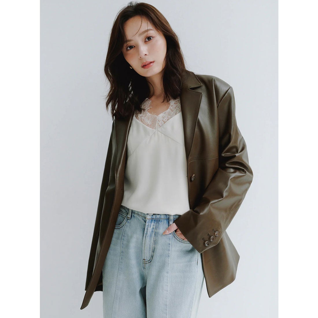 アニュアンス anuans レーストリムカップインキャミソール （IVORY