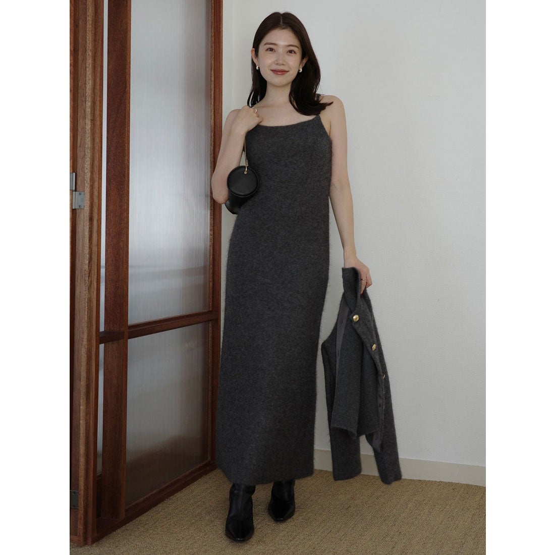 アニュアンス anuans カシミヤブレンドキャミソールニットワンピース