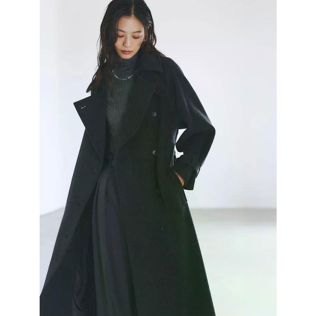 アニュアンス anuans ウールトレンチコート （CHARCOALGREY