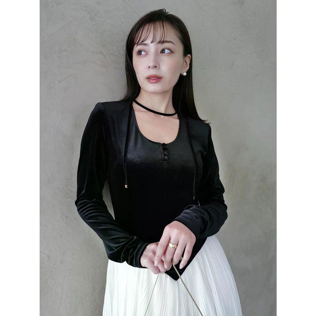 アニュアンス anuans ベロアシフォンドッキングワンピース （MIX