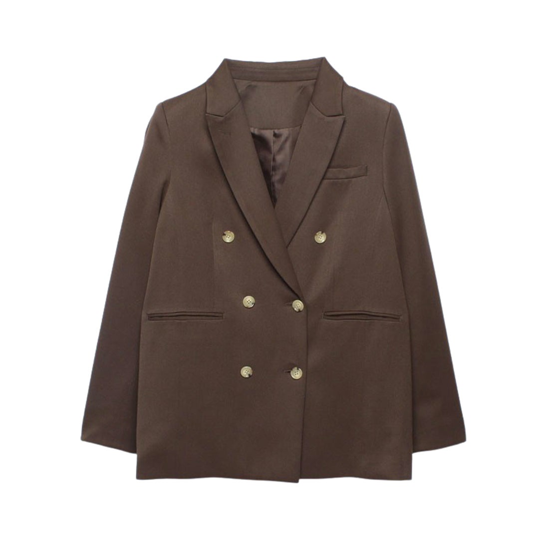 アニュアンス anuans ツイルダブルジャケット （BROWN） -ファッション