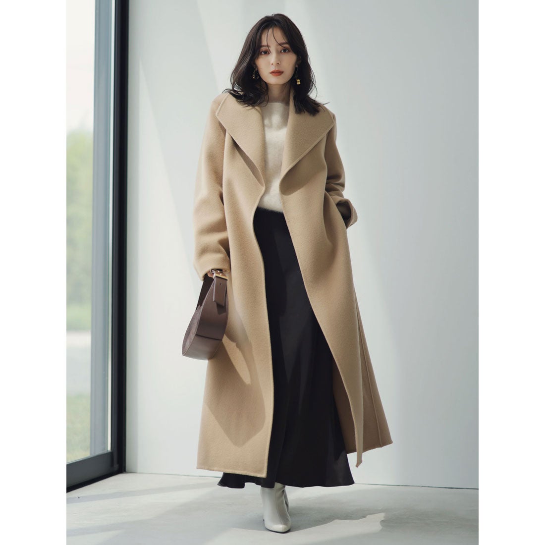 アニュアンス anuans ビッグカラーリバーコート （CAMEL） -靴