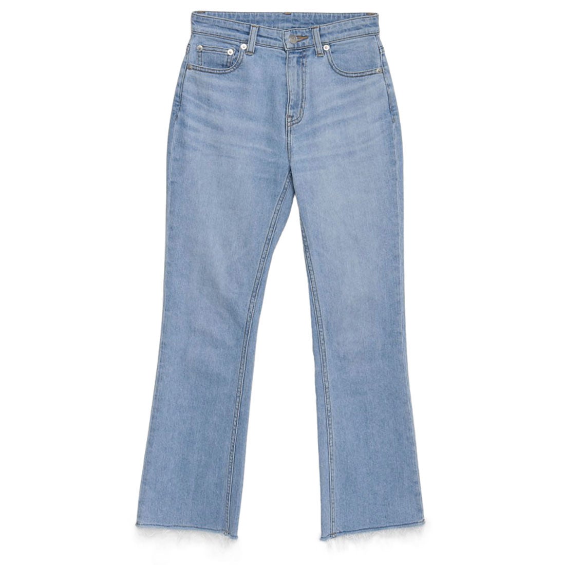 アニュアンス anuans セミフレアカットオフデニムパンツ （GREY