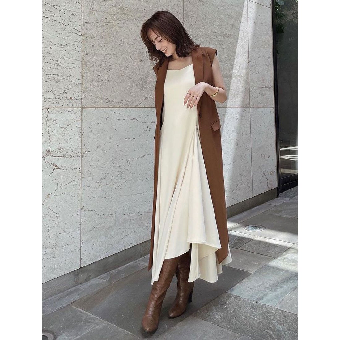 アニュアンス anuans ロングジレ （CAMEL） -ファッション通販 FASHION