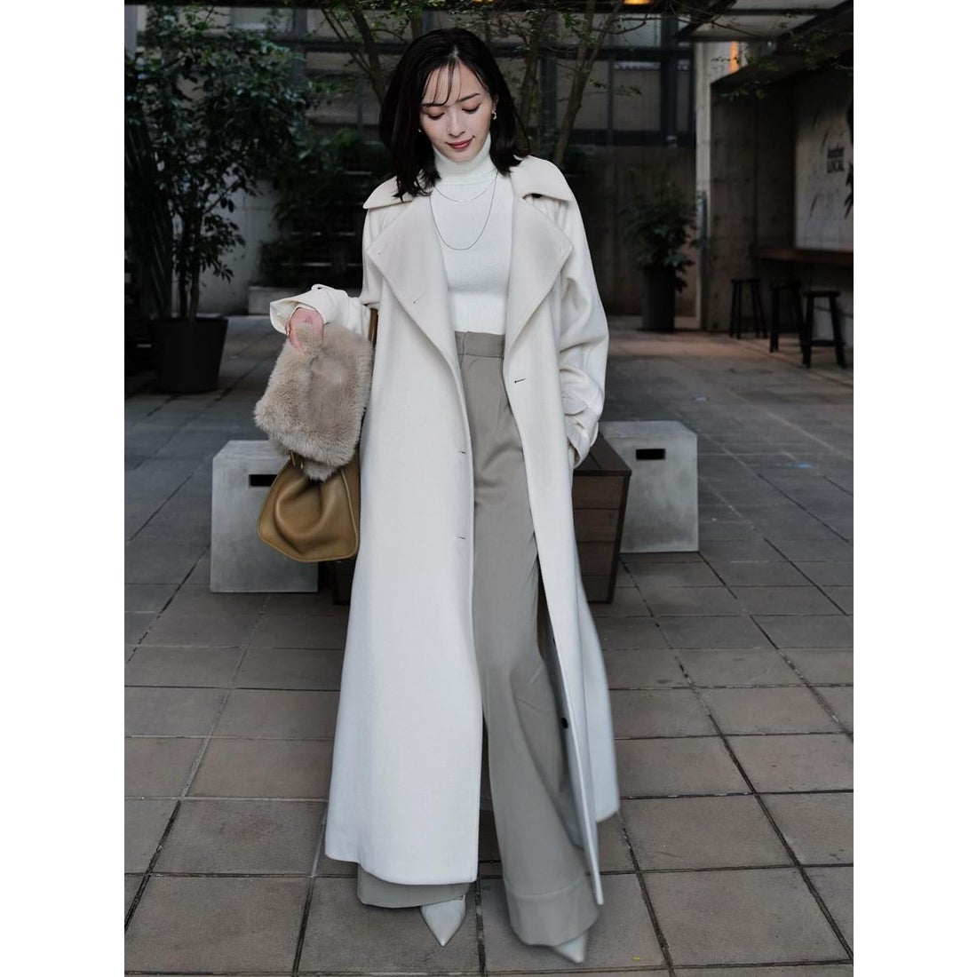 アニュアンス anuans ウールトレンチコート （ECRU） -ファッション