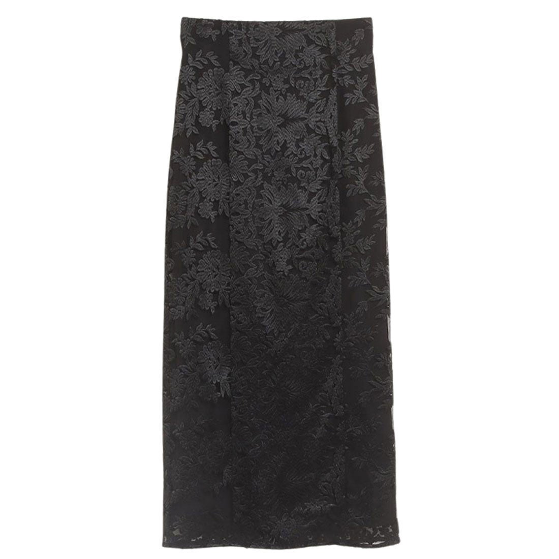 アニュアンス anuans エンブロイダリーレースタイトスカート （BLACK
