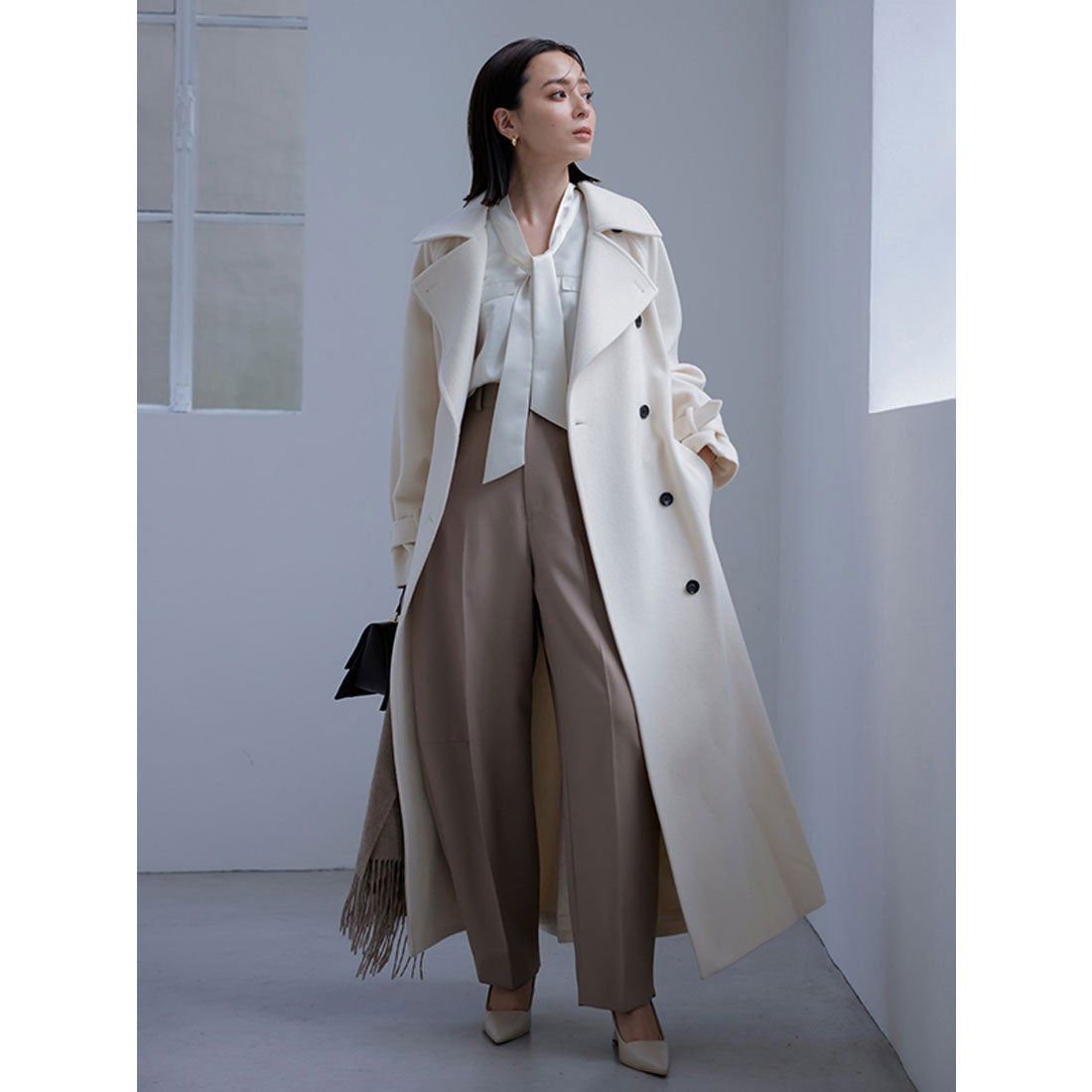 アニュアンス anuans ウールトレンチコート （PINK） -ファッション