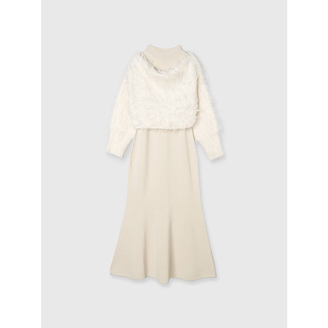 アニュアンス anuans オフショルレイヤードニットワンピース （IVORY