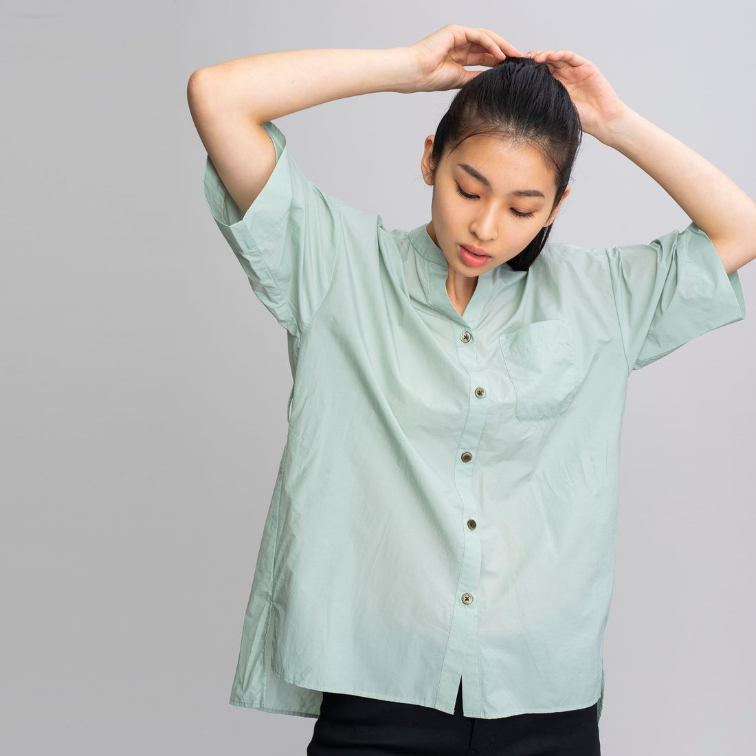 エーグル AIGLE ライトリラックス ベルト 半袖シャツ （ライトグリーン