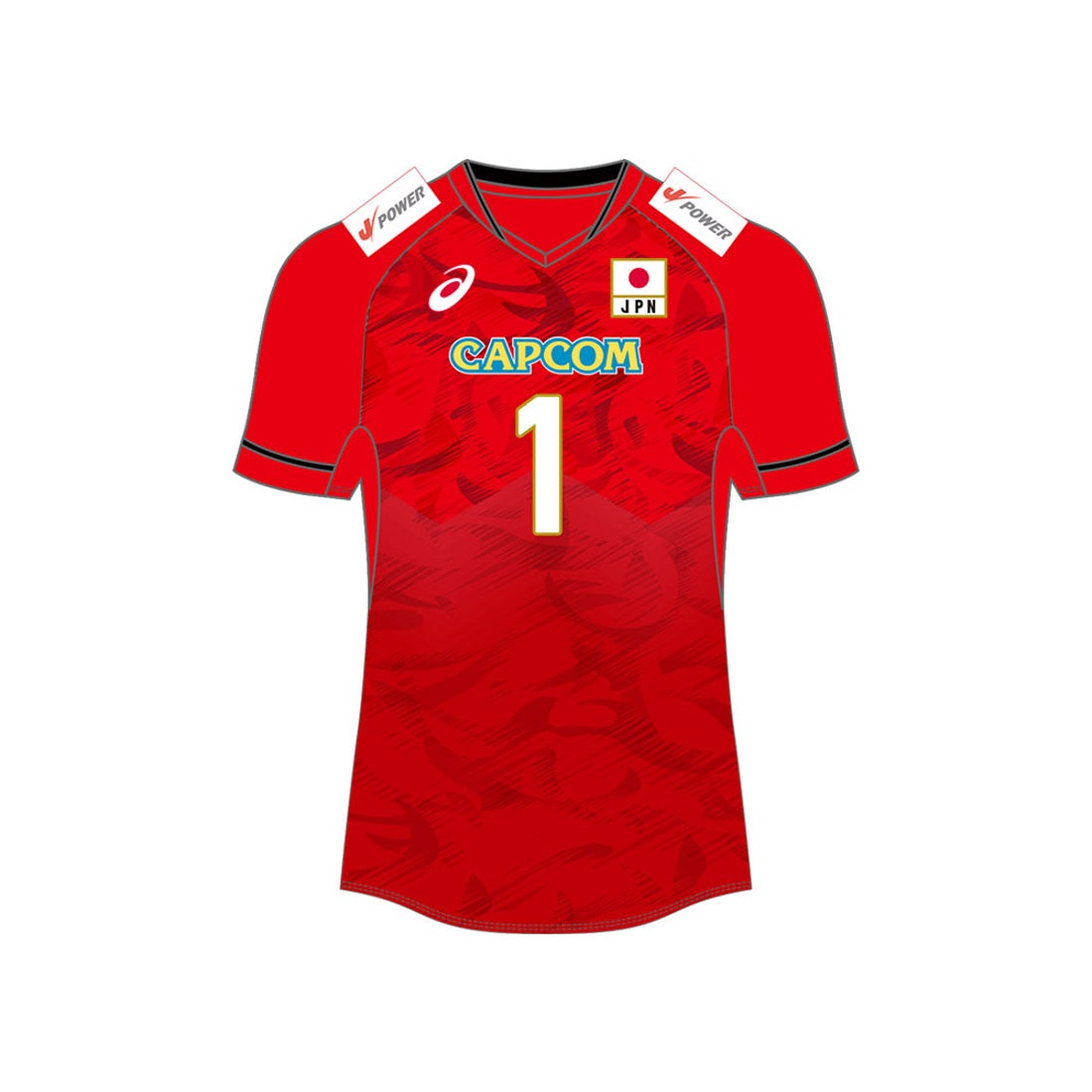 ASICS アシックス 2025 VB男子日本代表レプリカシャツ （Vレッド/No.1