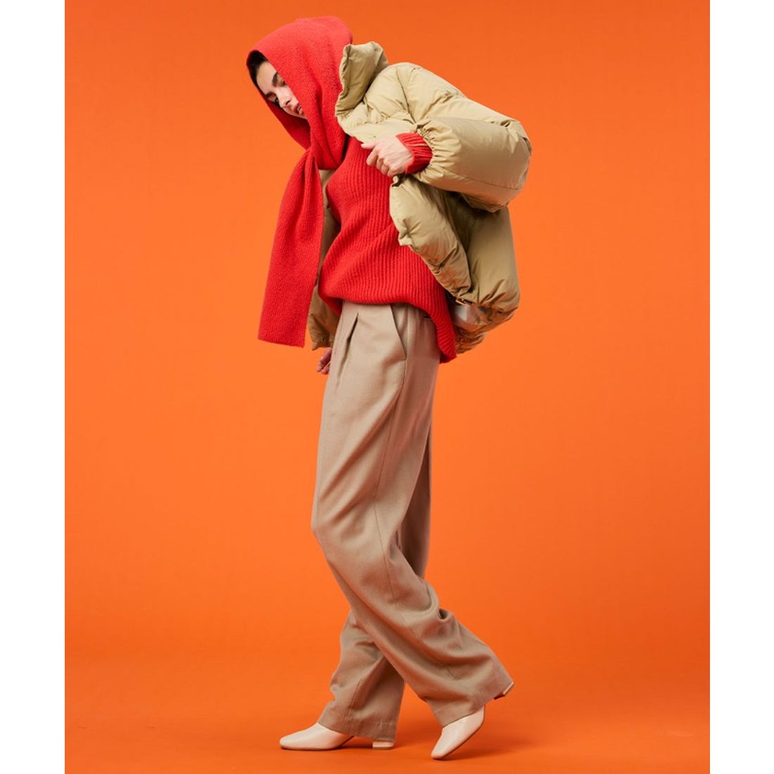 ベイジ, BEIGE, LACAN / ドロスト付きショートダウン （Black