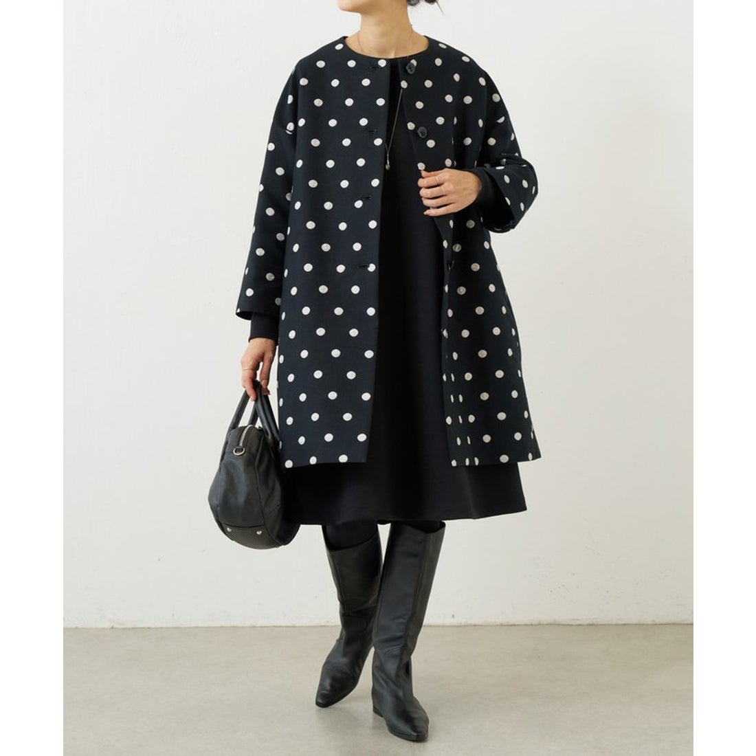 ビアズリー BEARDSLEY 袖パフダンボールワンピース （black） -靴