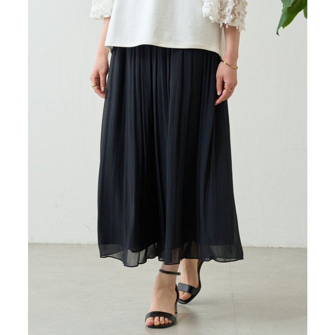 ビアズリー BEARDSLEY NEWシワシフォンギャザーパンツ （khaki