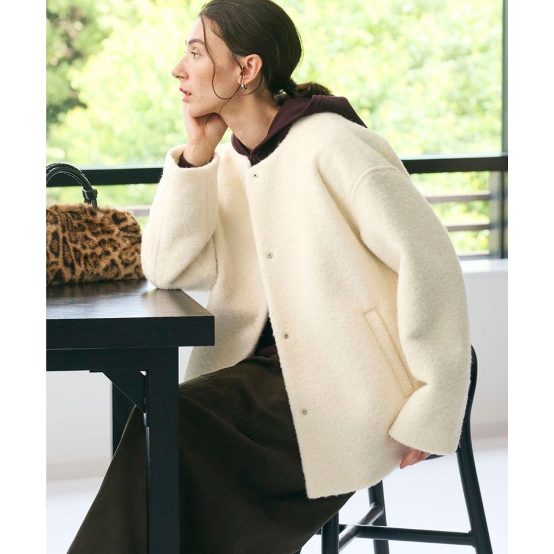 BEAUTY&YOUTH UNITED ARROWS ブークレー ノーカラーブルゾン （LT.GRAY