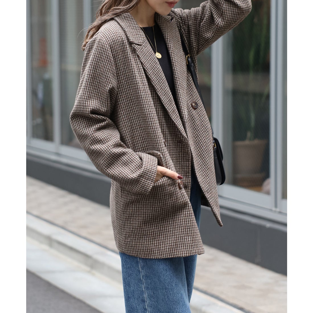 ボンジュールサガン BONJOUR SAGAN ガンクラブチェックオーバーサイズ