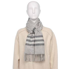 バーバリー BURBERRY マフラー カシミア フリンジ チェック グレー