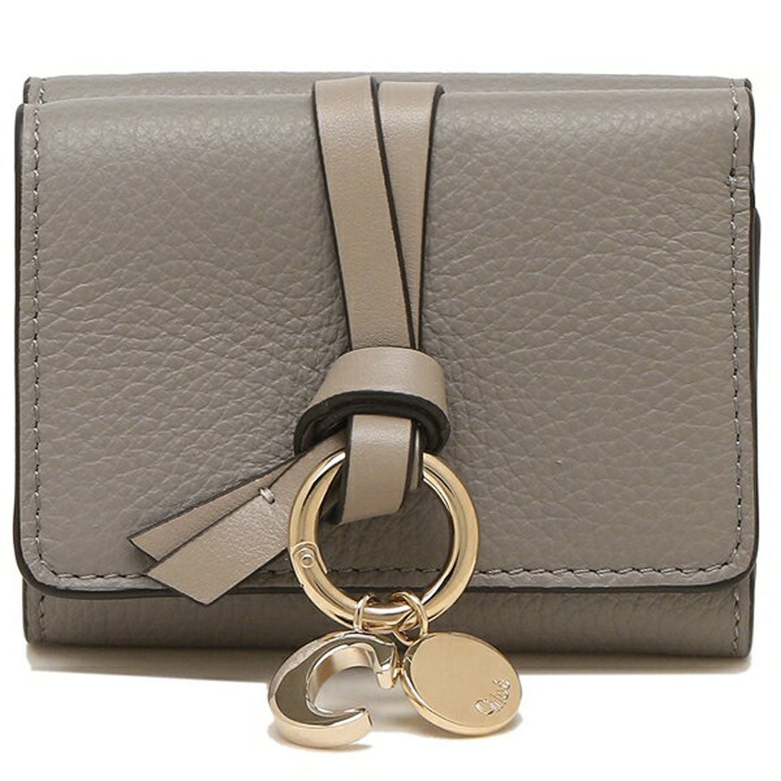 クロエ Chloe 三つ折り財布 アルファベット ミニ財布 グレー