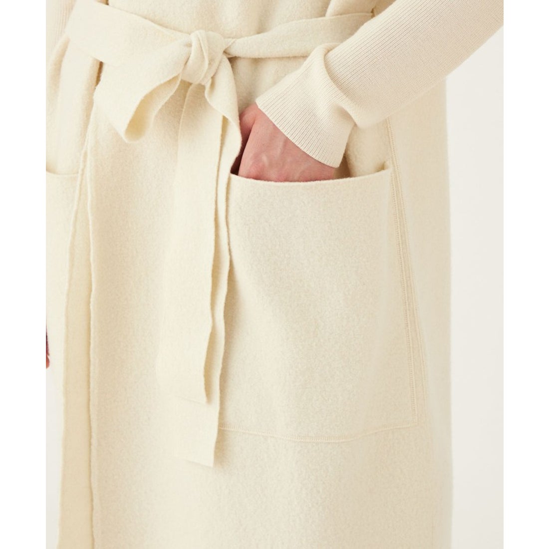 ギャルリー・ヴィー GALERIE VIE フェルトニット ベルテッドロングジレ