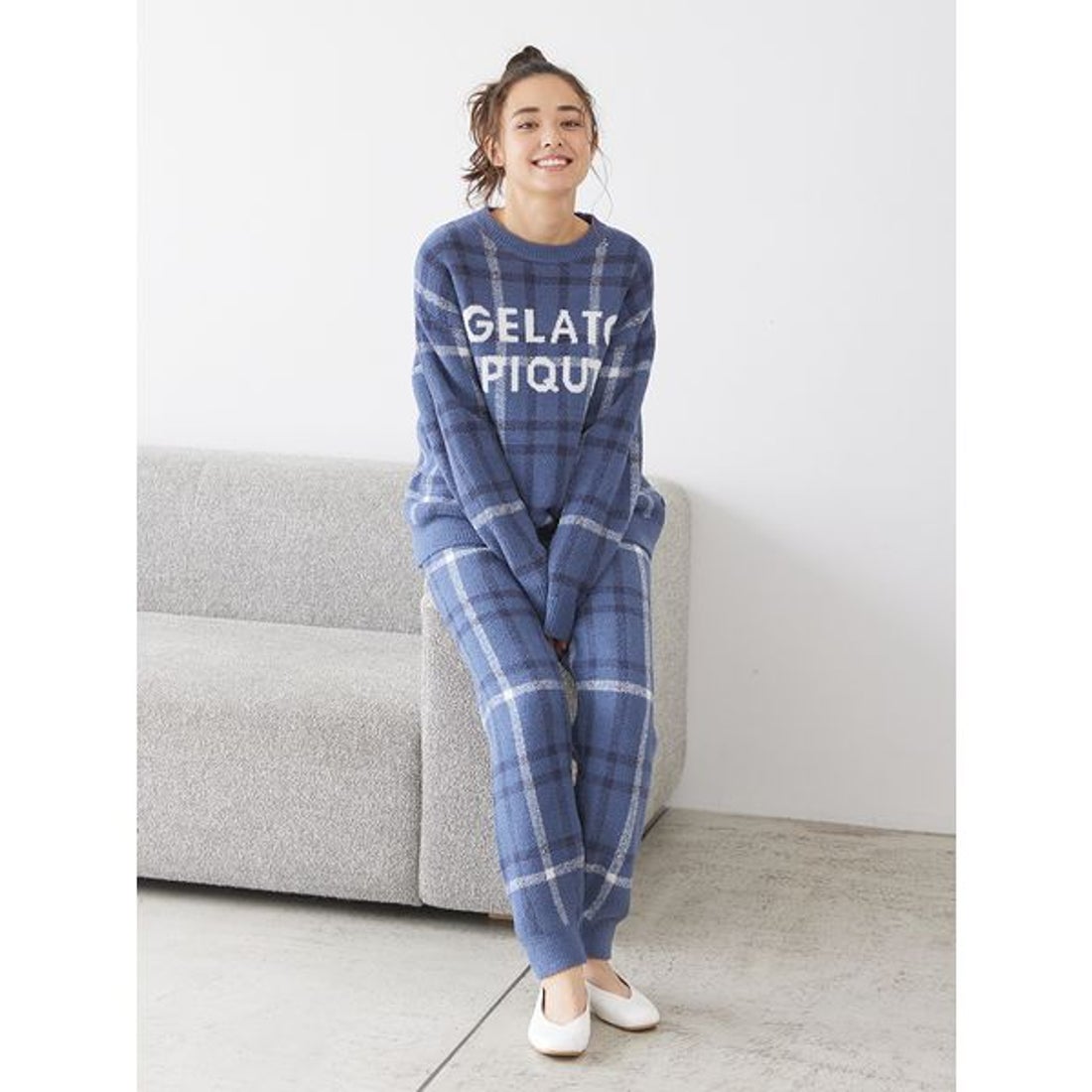 ジェラートピケ gelato pique 【ONLINE限定】チェック柄プルオーバー