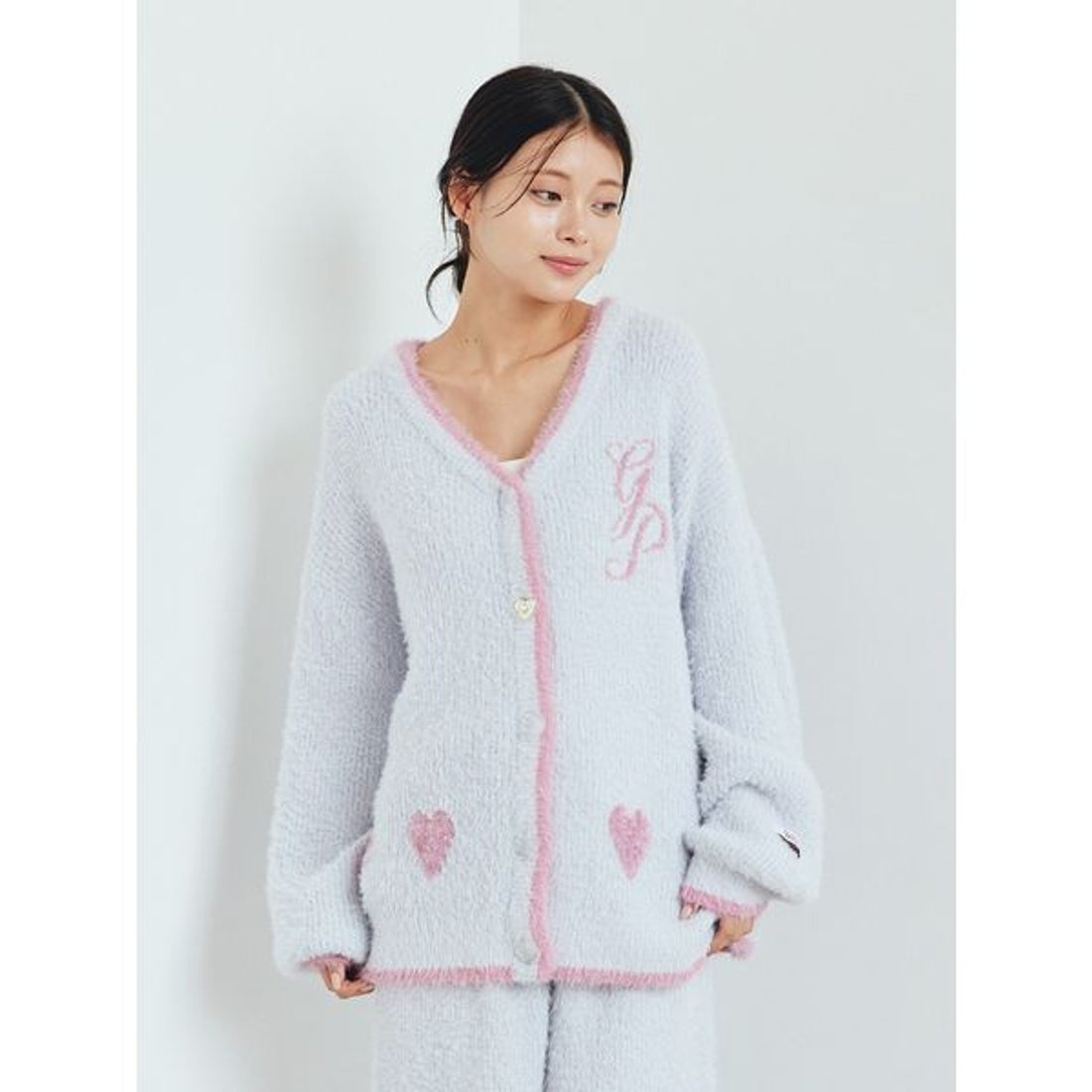 ジェラートピケ gelato pique ラメフェザーカーディガン （PNK） -靴