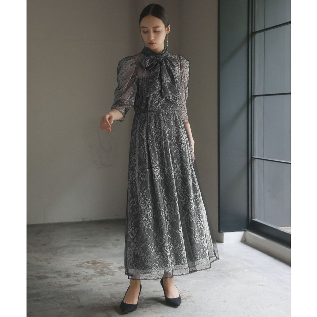 ガール GIRL 【2WAY 着回しを楽しめる】リボン付きレース×ドット