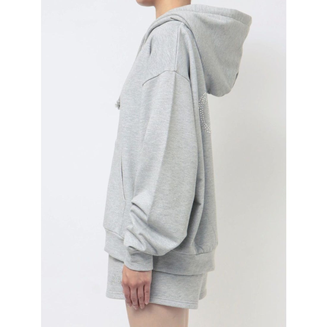 ジェイダ GYDA 【SETUP着用可】BACK GYDAラインストーンラメパーカー