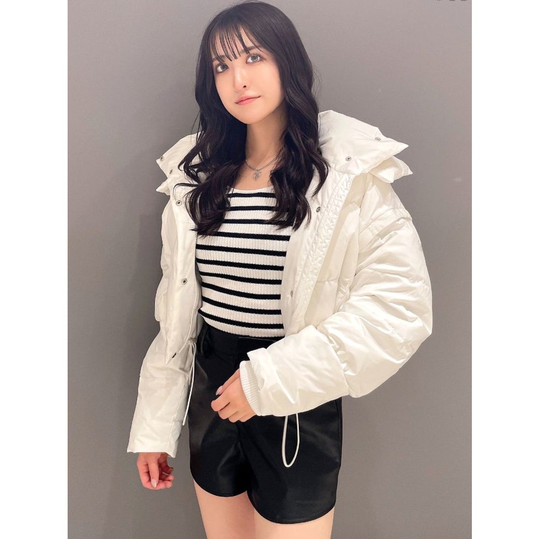 ジェイダ GYDA GYGYembroideryダウンコート （オフホワイト