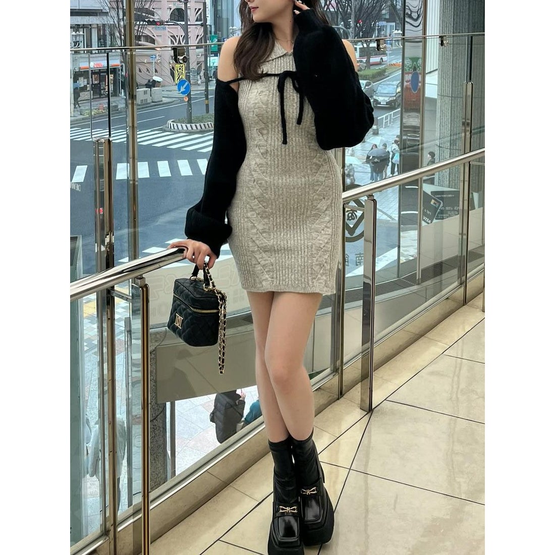 ダーリッチ Darich ショートボレロニットミニワンピース （アイボリー