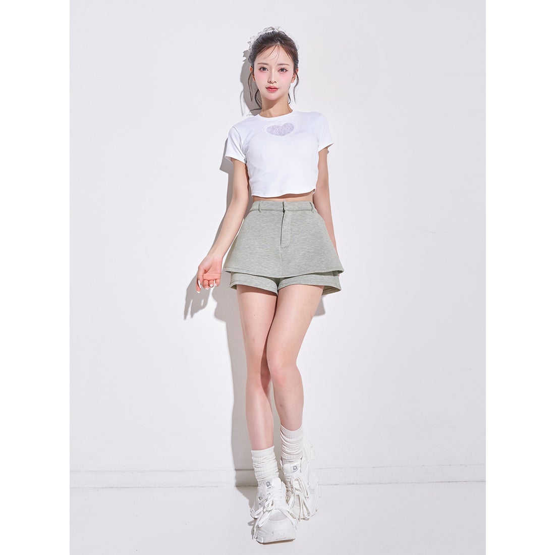 ダーリッチ Darich シルエットカットスカートライクショートパンツ