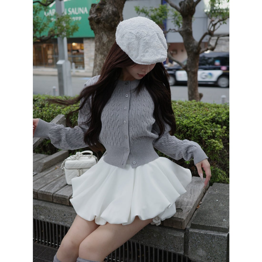 ダーリッチ Darich ボリュームバルーンミニスカート （ホワイト