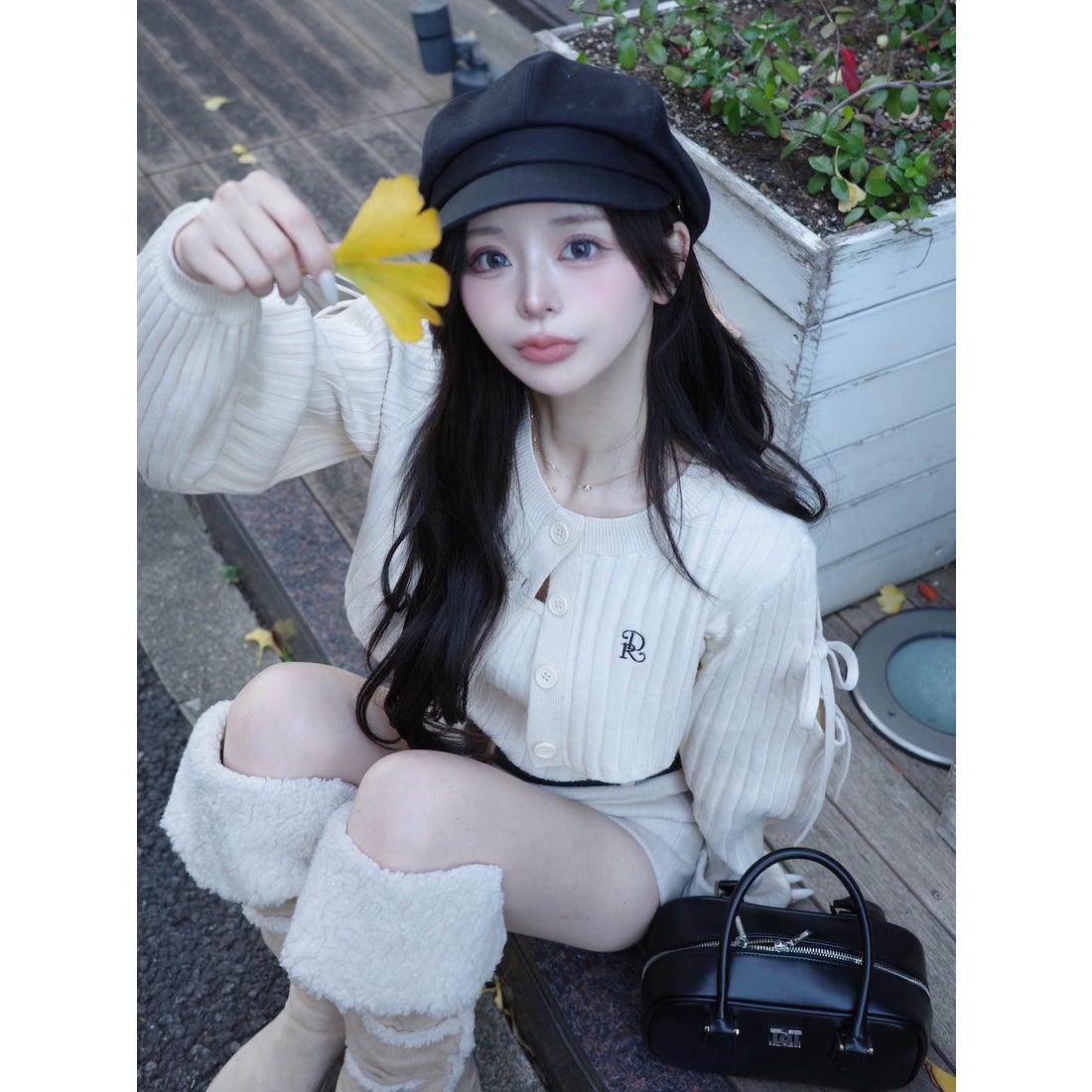 ダーリッチ Darich ショルダーオープンアンサンブルニットトップス