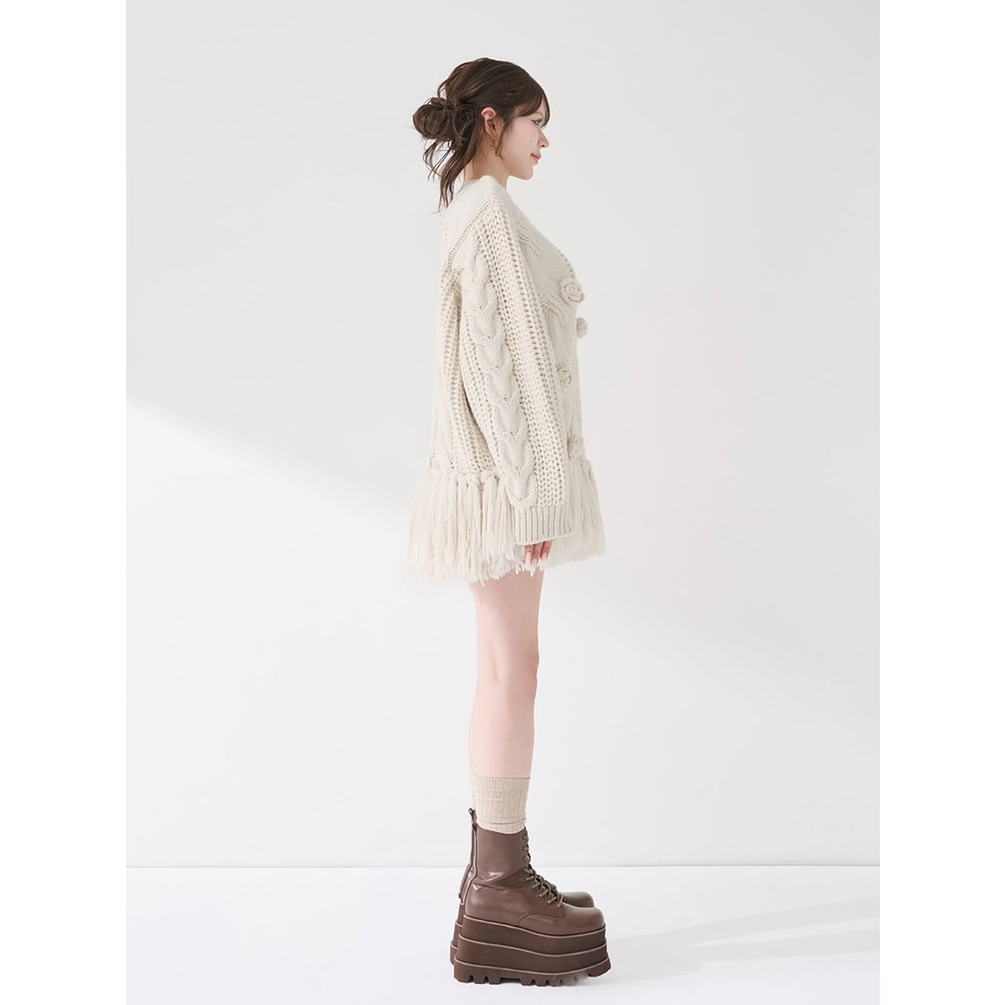 ダーリッチ Darich ローズモチーフニットチュニック （ホワイト