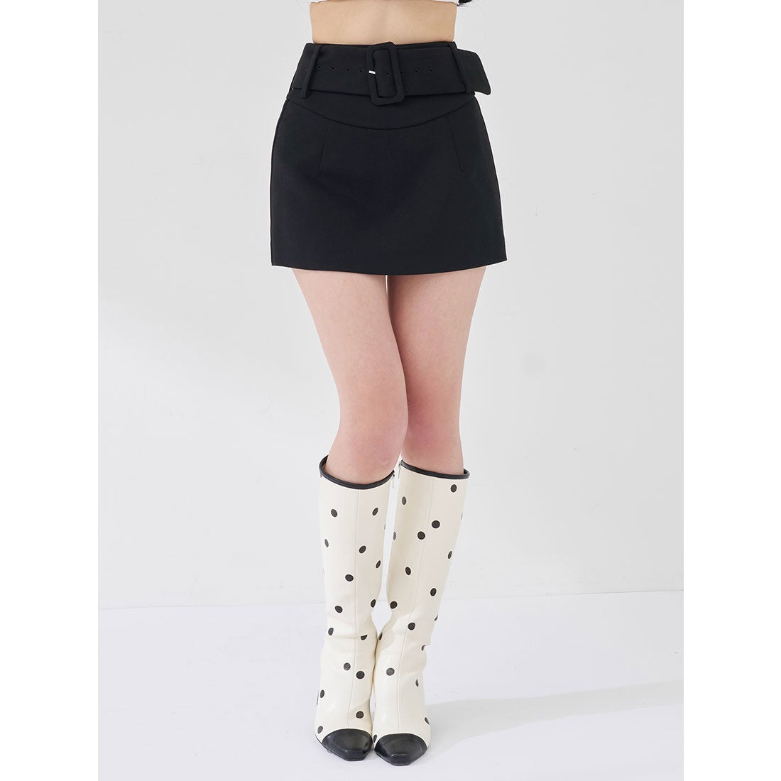 ダーリッチ Darich シェイプラインベルトミニスカート （ブラック