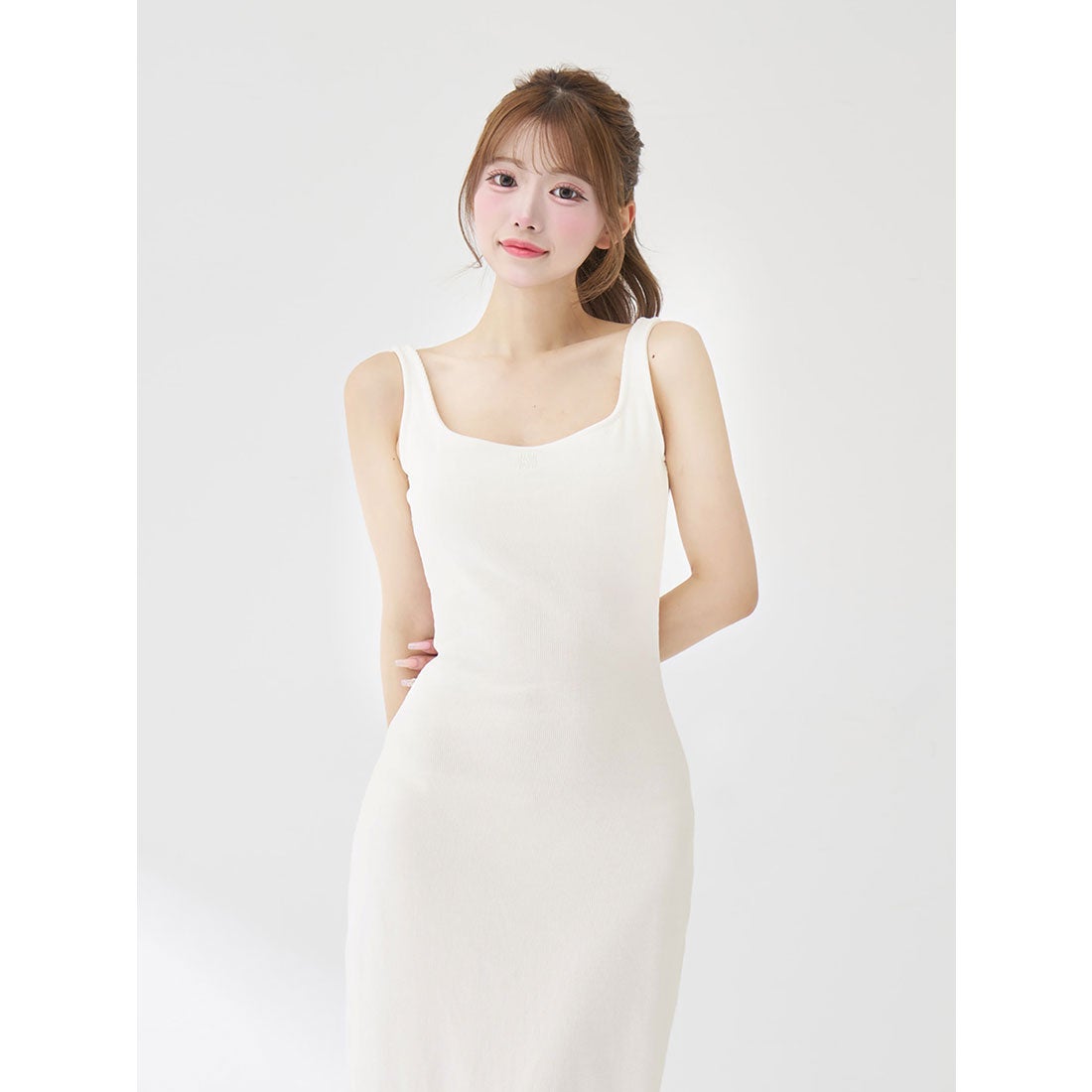 ダーリッチ Darich シェイプリブカットロングワンピース （ホワイト