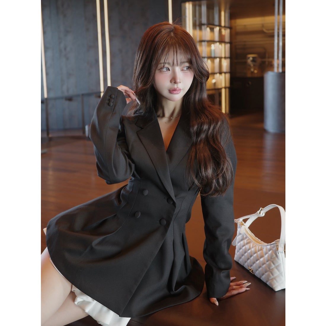 ダーリッチ Darich パネルデザインシルエットぺプラムジャケット