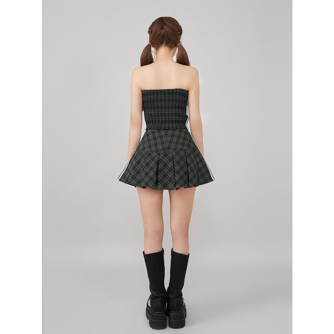 ダーリッチ Darich リメイクライクチェックミニスカート （グリーン