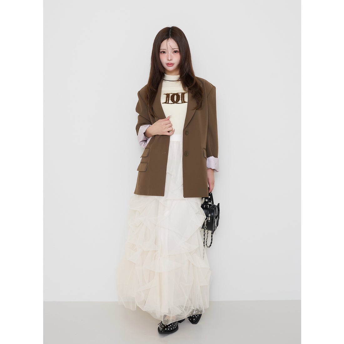 ダーリッチ Darich アシメポケットテーラードジャケット （ブラウン