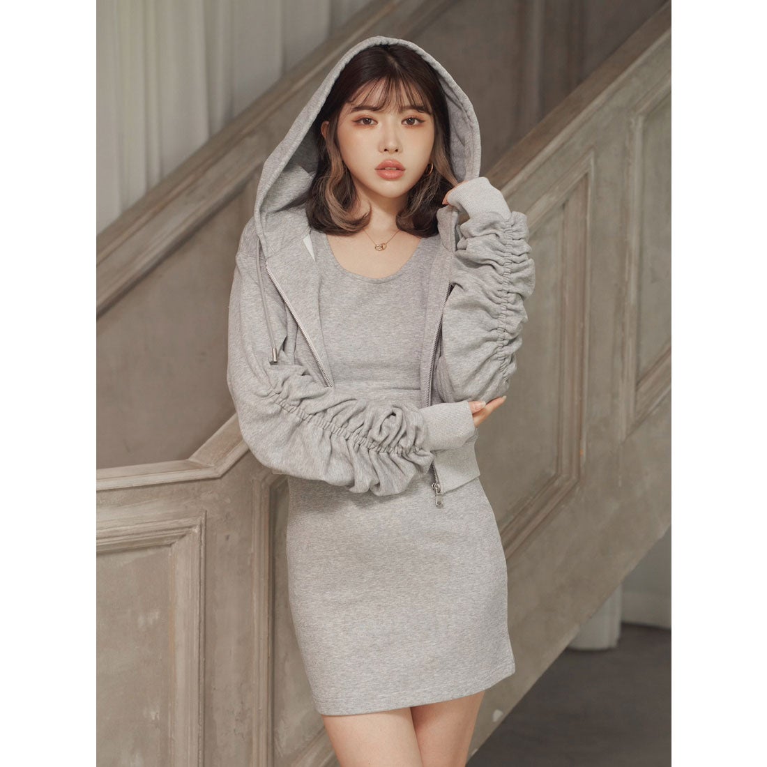 ダーリッチ Darich スウェットセットアップ （グレー） -ファッション