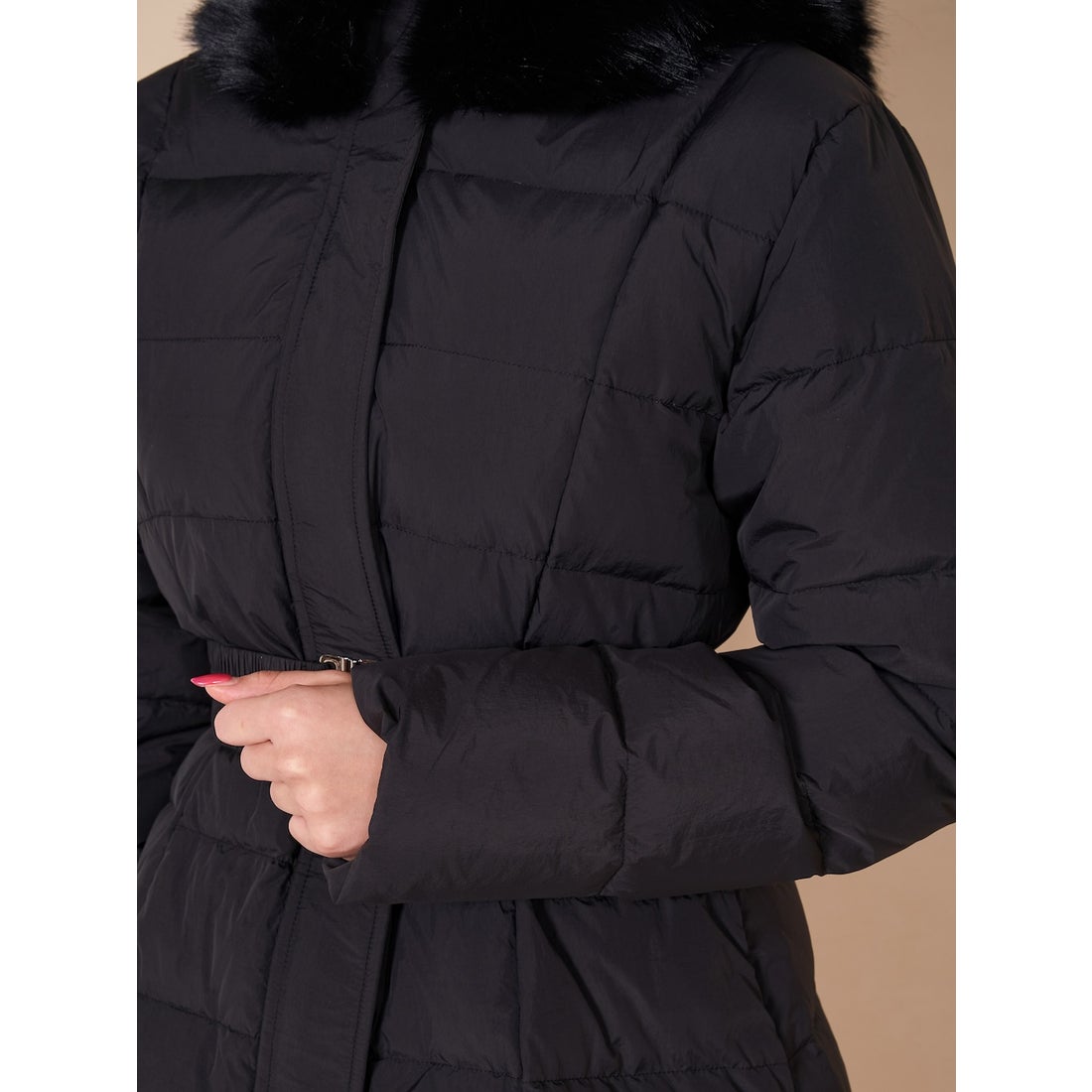 ダーリッチ Darich レディミディダウンコート （ブラック） -靴