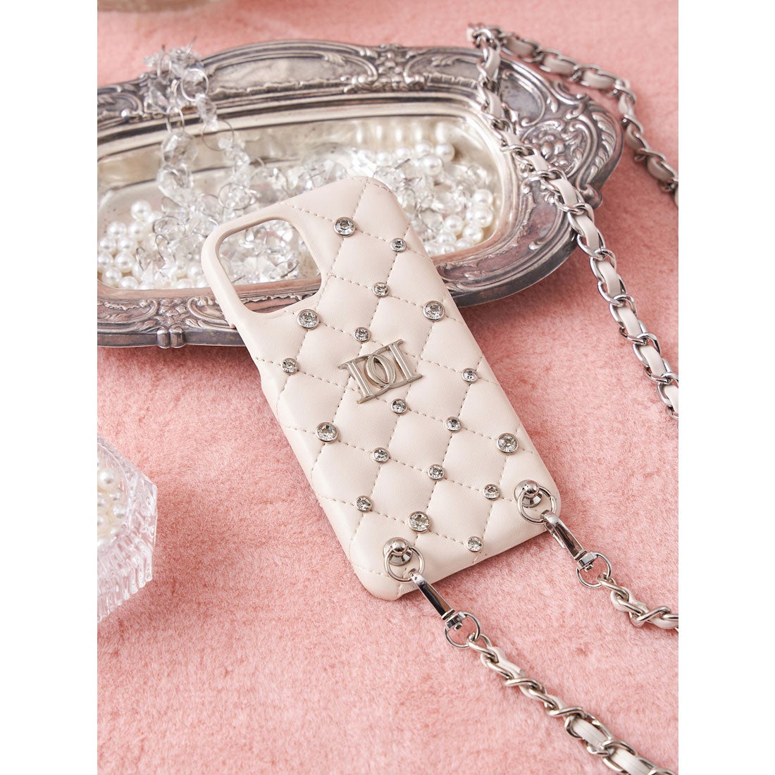 ダーリッチ Darich キルティングビジューiPhoneケース （アイボリー