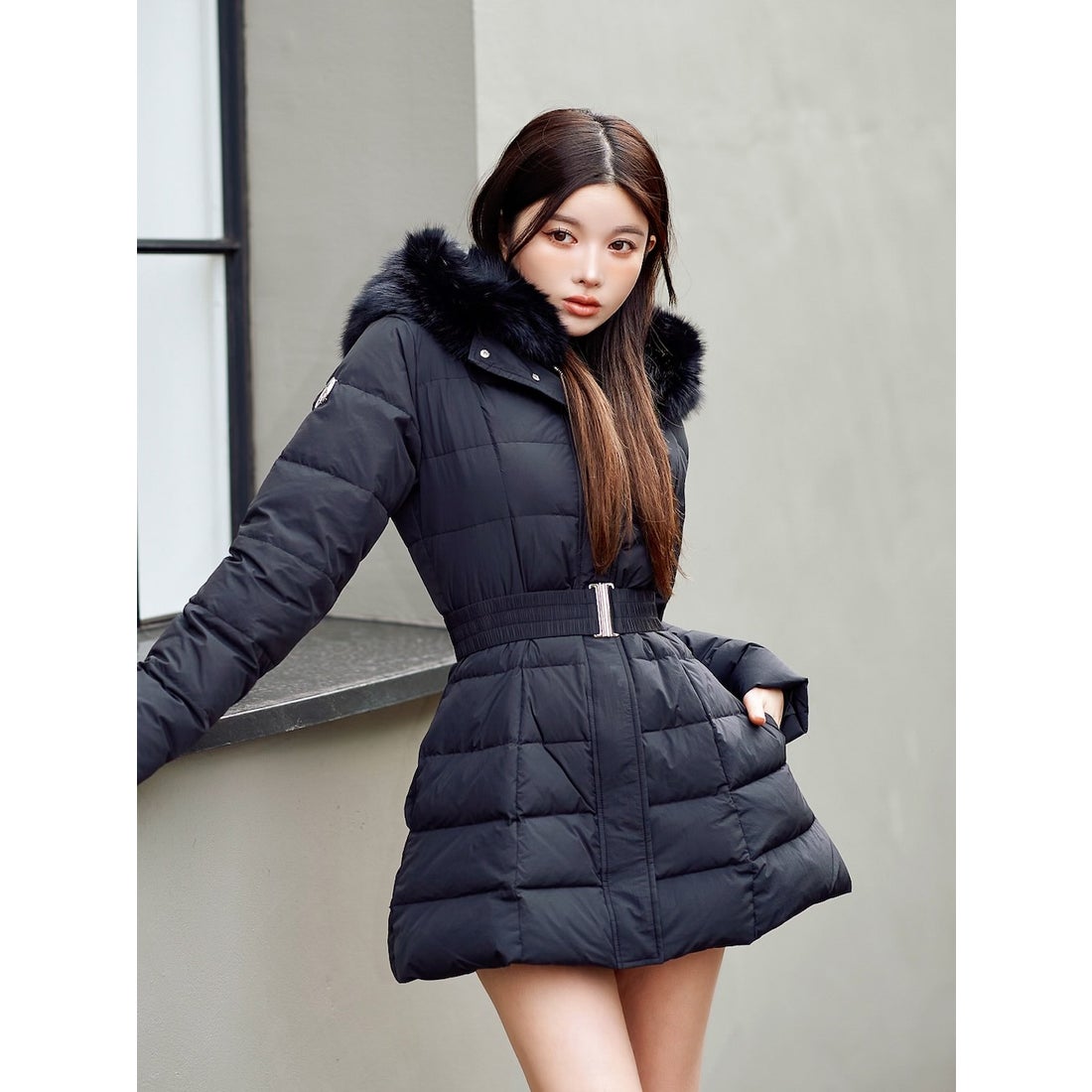 ダーリッチ Darich レディミディダウンコート （ブラック