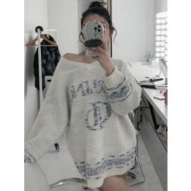 ダーリッチ Darich ミックスカラーロゴニットチュニック （ホワイト