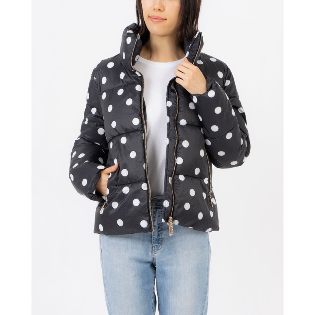 デニーローズ DENNY ROSE ボトルネックドット柄ダウン （MULTI