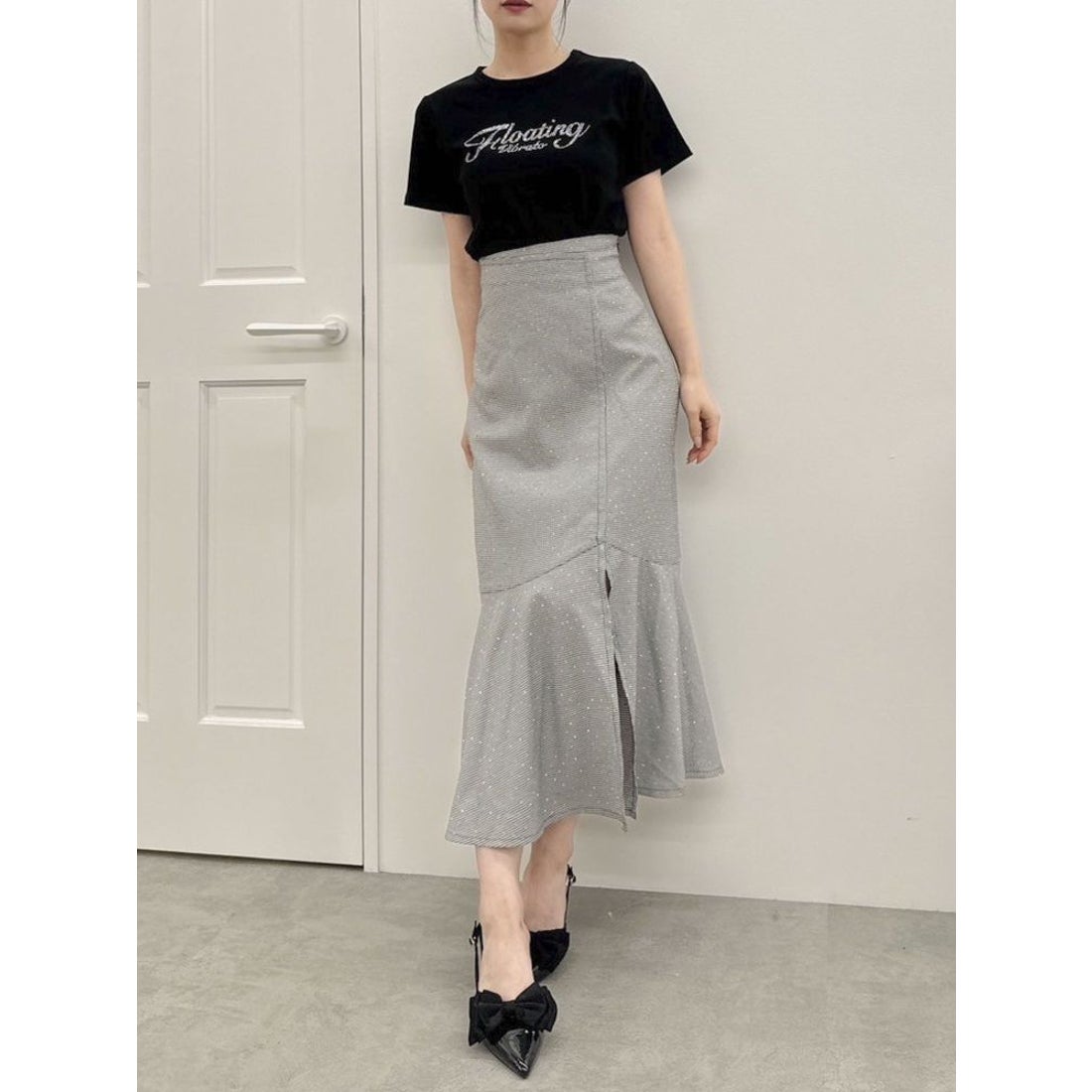 ダズリン dazzlin フォトフィットマーメイドスカート （グレー） -靴