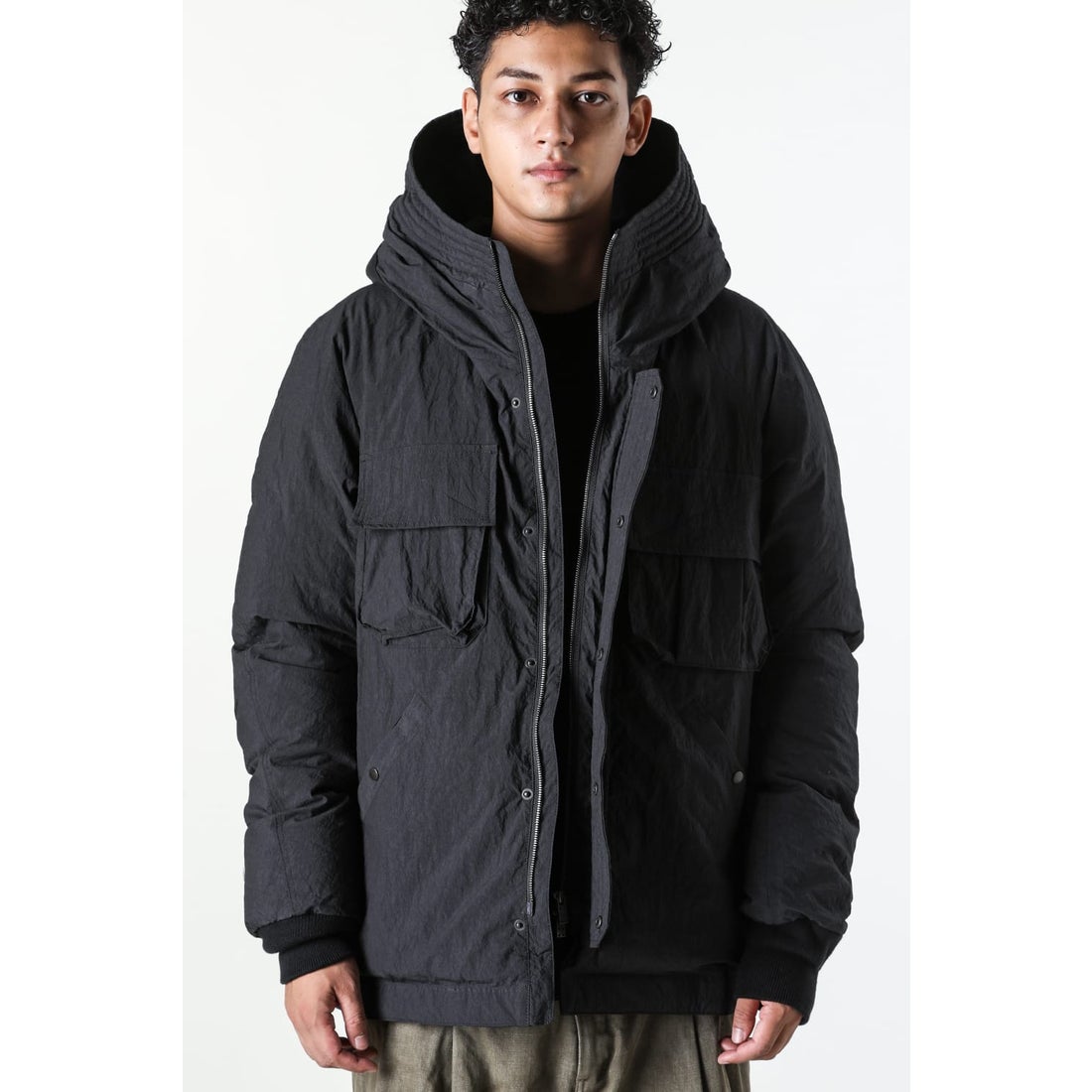 デヴォア DEVOA Down Jacket Shrink Cotton / Nylon （BLACK） -FASCINATE