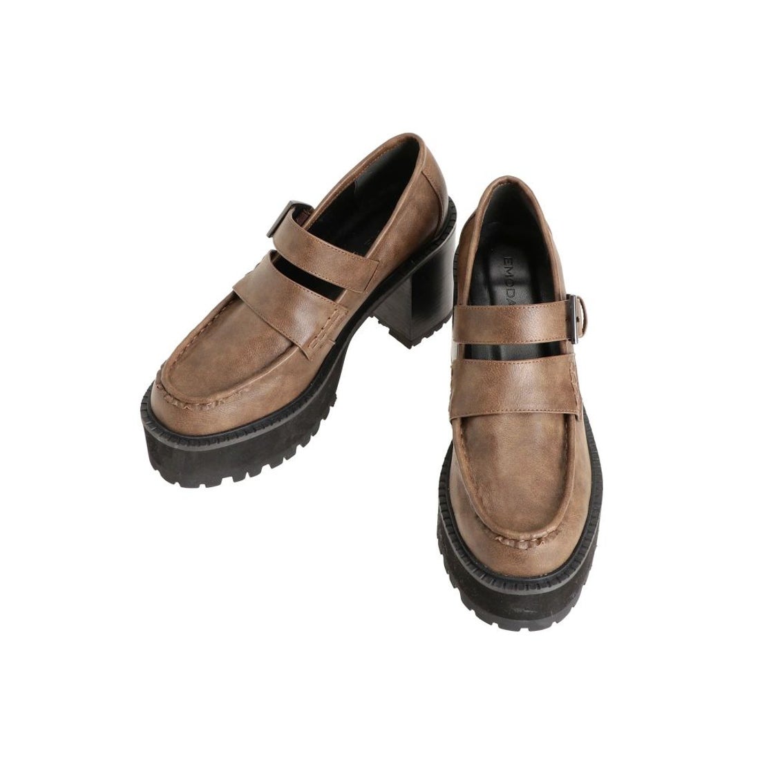 エモダ EMODA ベルトプラットフォームローファー （ブラック） -靴