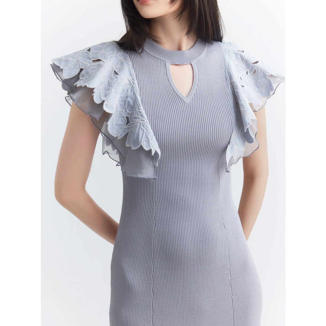 エイミーイストワール EIMY ISTOIRE flower embroideryニット