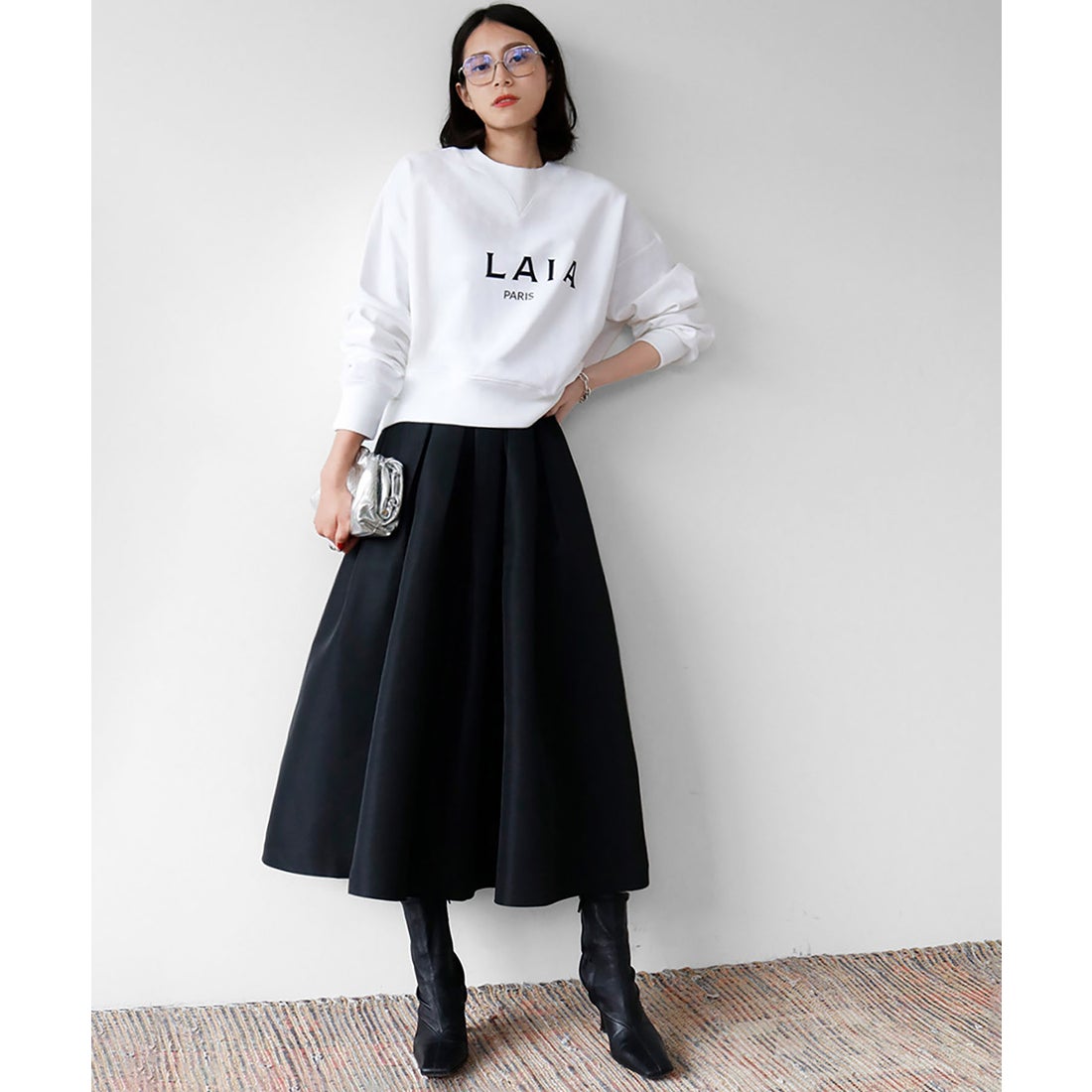 エルフランク ELFRANK グログランボックスタックフレアロングスカート