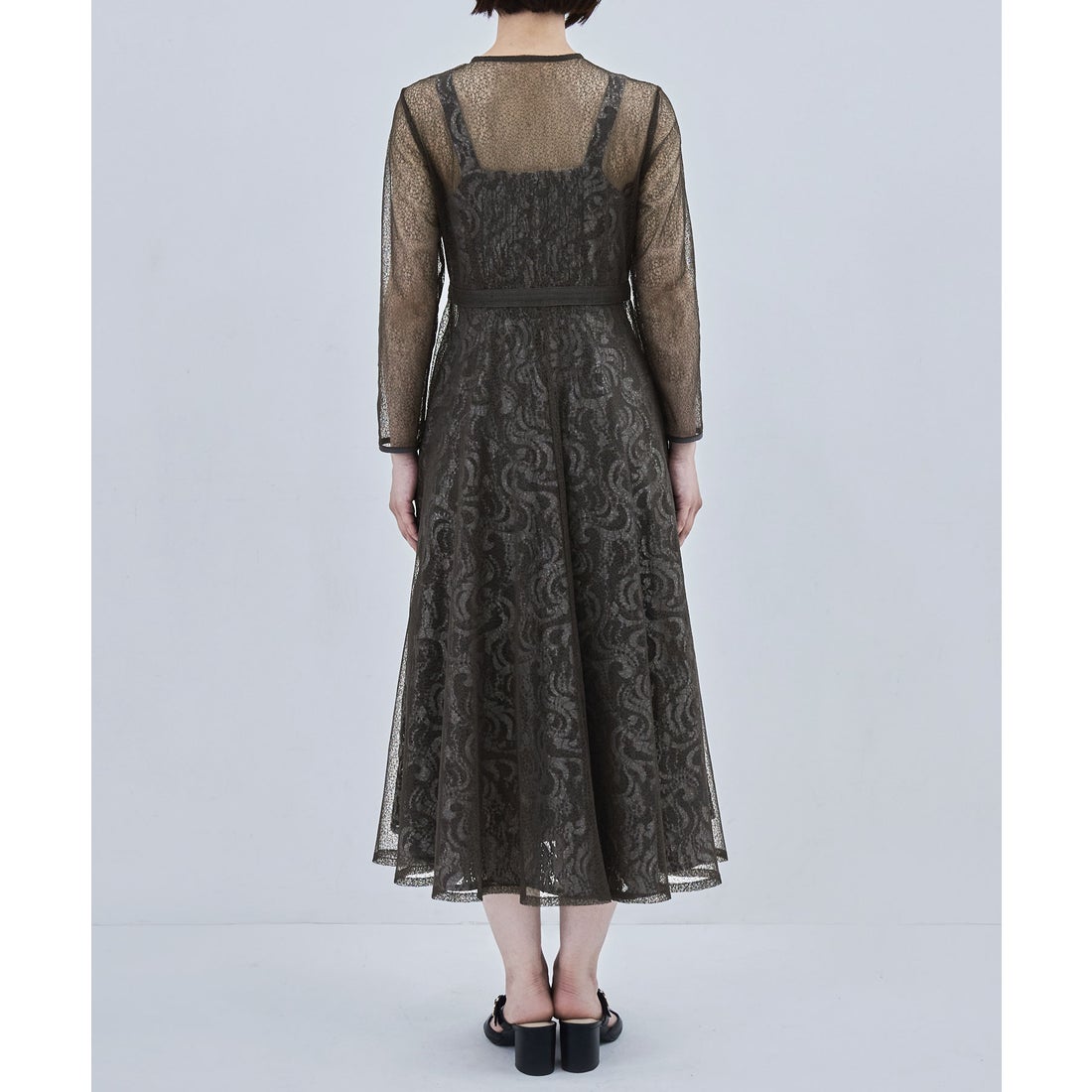 エトル etoll. 幾何学チュールジャガードワンピ レディース ドレス