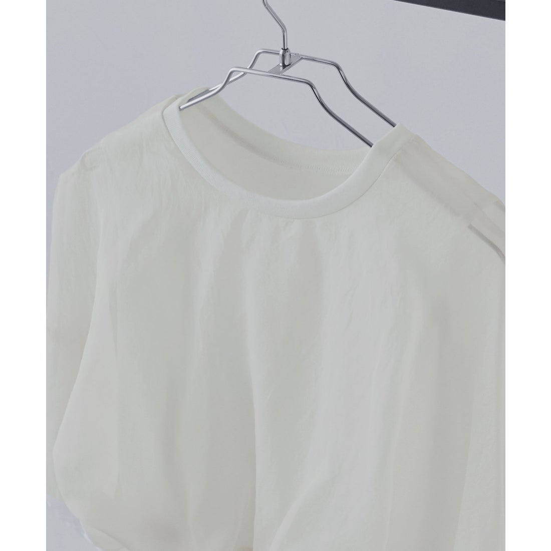 エトル etoll. オーガンジーレイヤード風バルーンブラウス （ブラック